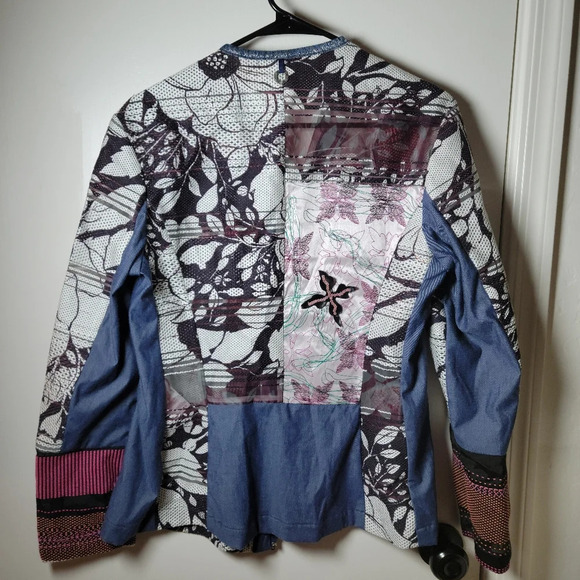 Save The Queen Italian Mesh Floral Blazer Jacket | Size XL | 3D Detail - Picture 8 of 10